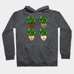 Multicultural Tropical Plant People with Tattoos and Septum Piercing Hoodie